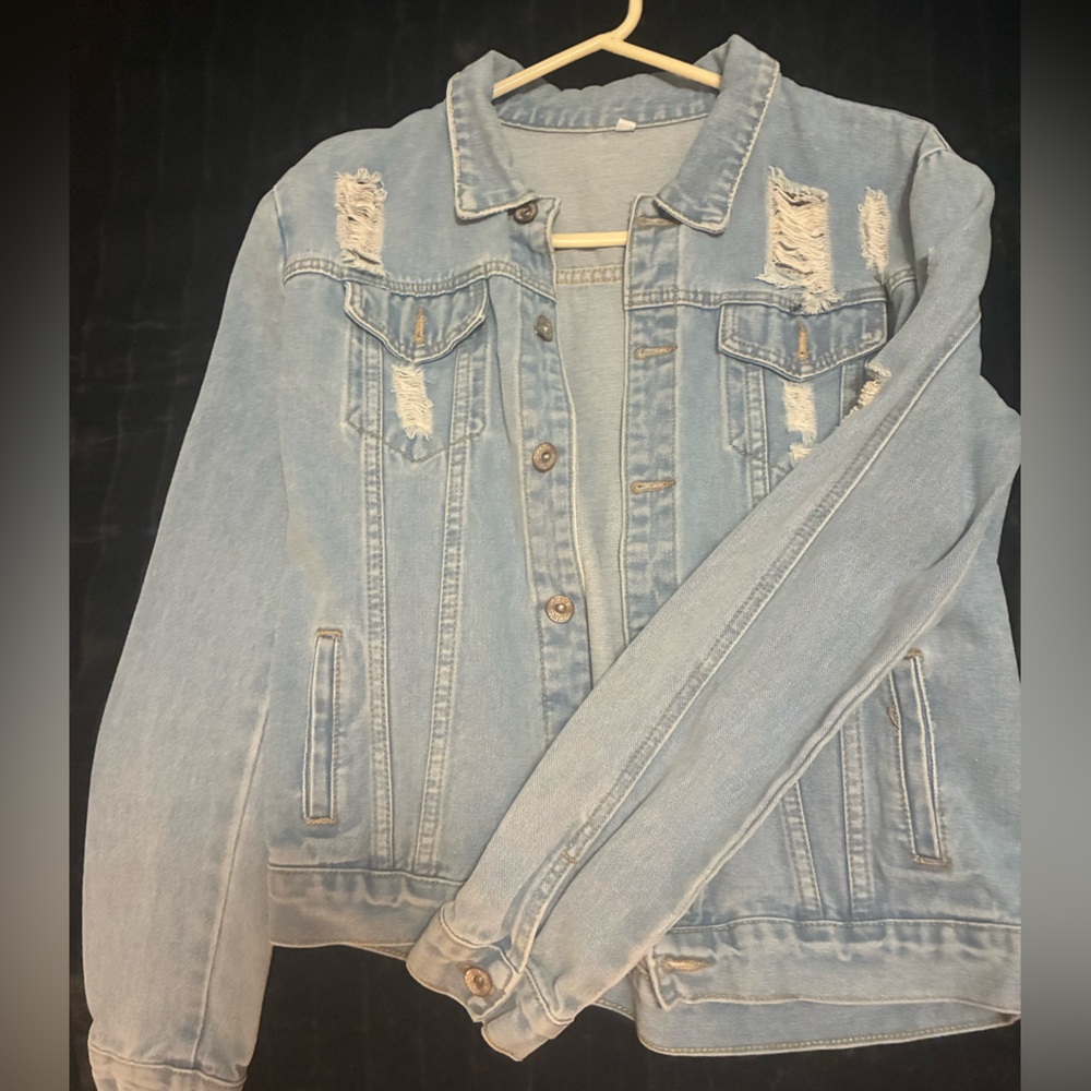 Fashion Nova Distressed Denim Jacket